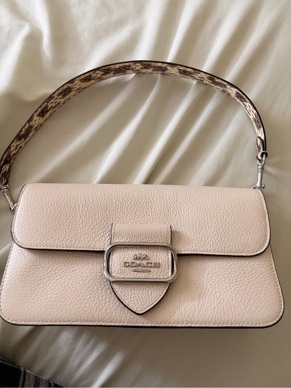Coach Pebbled Leather Shoulder Bag in Blush